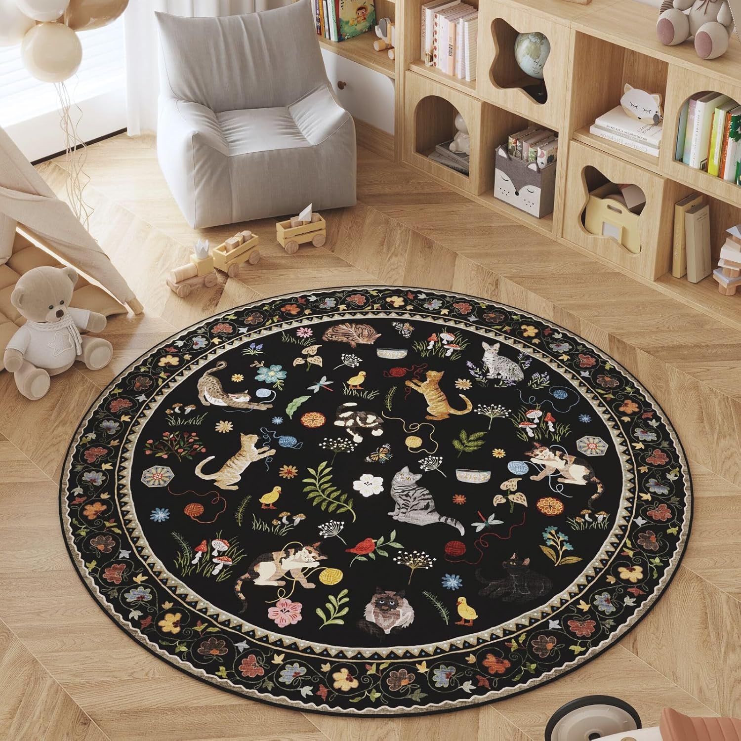 Boho Cute Cats Playing Round A - đánh giá và giá Home Decor Retailers