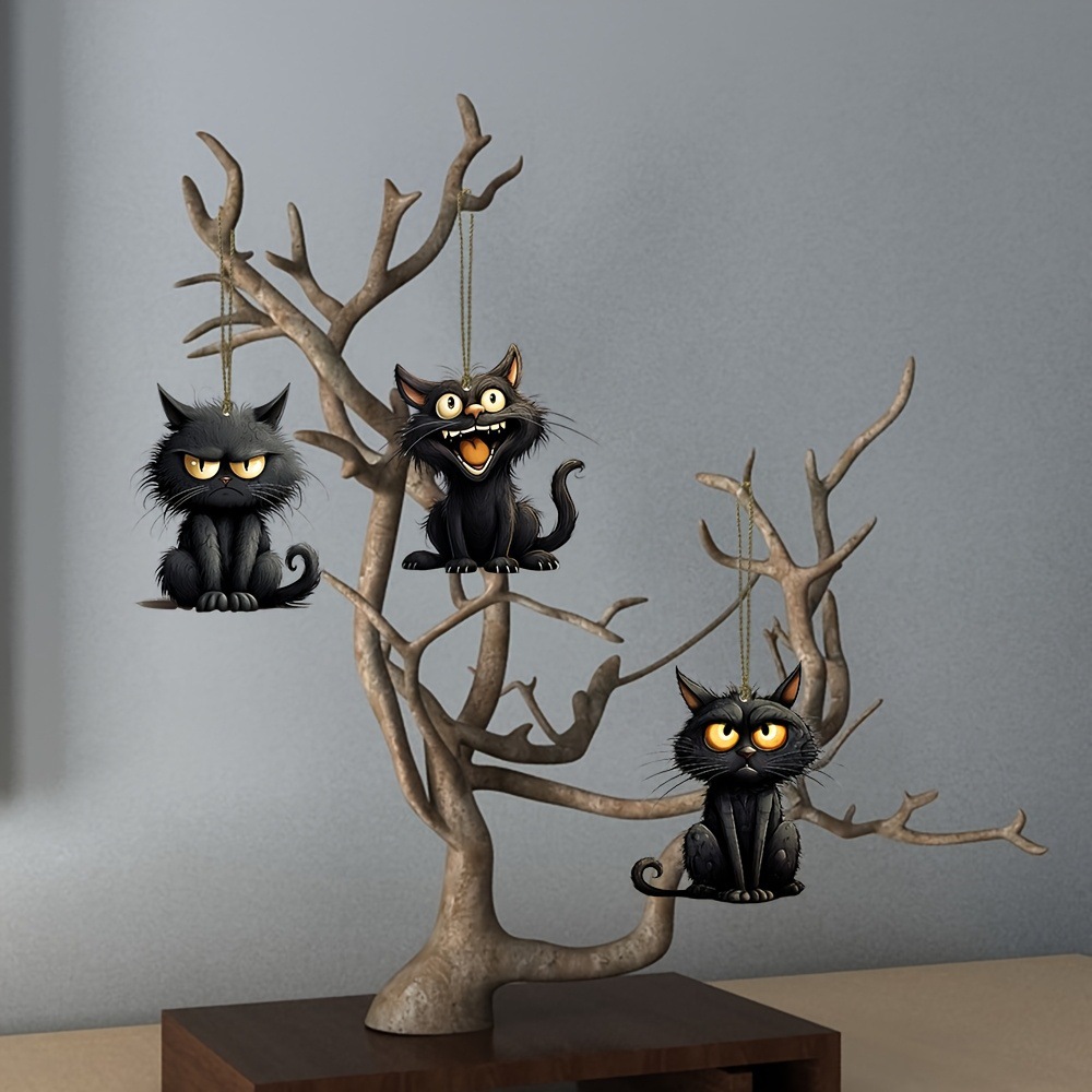 Handmade Black Cat Emoji Woode - đánh giá và giá Home Decor Emoji