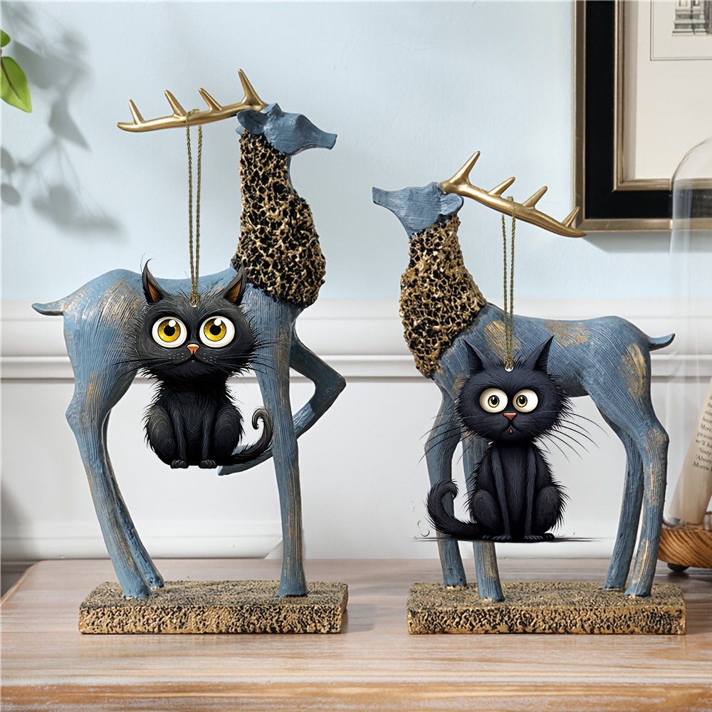 Handmade Black Cat Emoji Woode - đánh giá và giá Home Decor Emoji