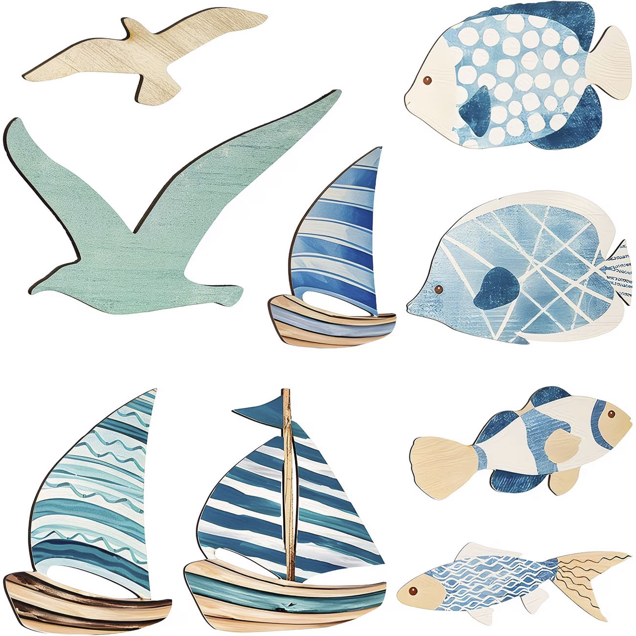 9Pcs Tropical Fish Seagull Sai - đánh giá và giá Home Decor Nautical