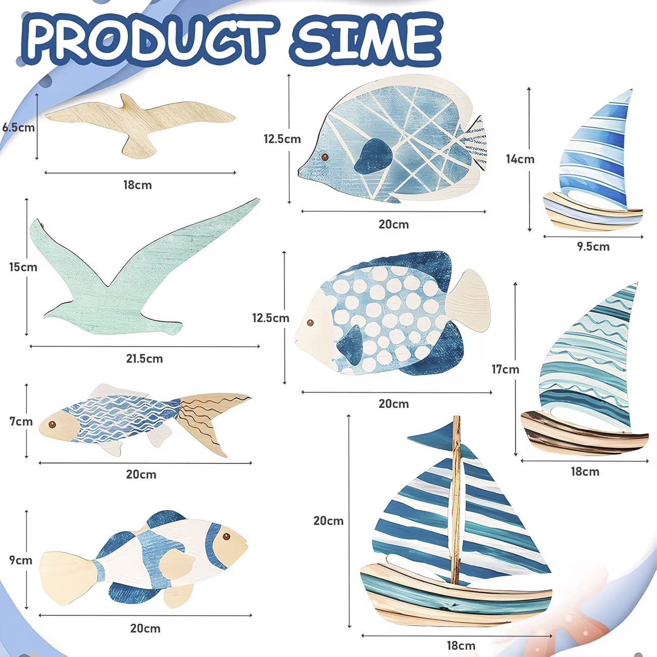 9Pcs Tropical Fish Seagull Sai - đánh giá và giá Home Decor Nautical