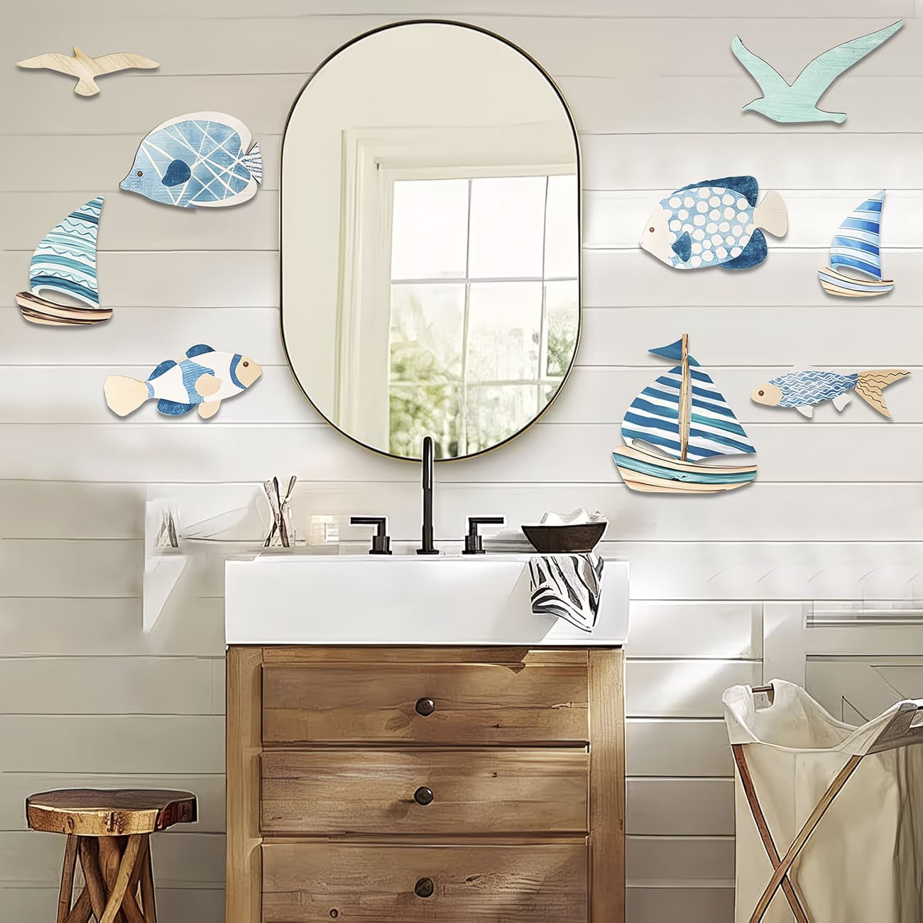 9Pcs Tropical Fish Seagull Sai - đánh giá và giá Home Decor Nautical