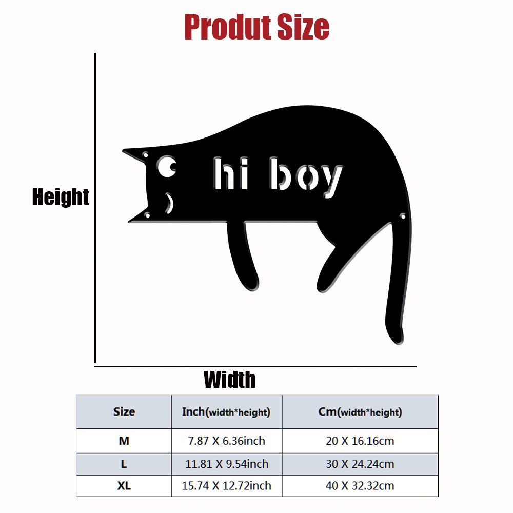 1Pc Custom cat Metal Door Stre - đánh giá và giá Home Decor Garden