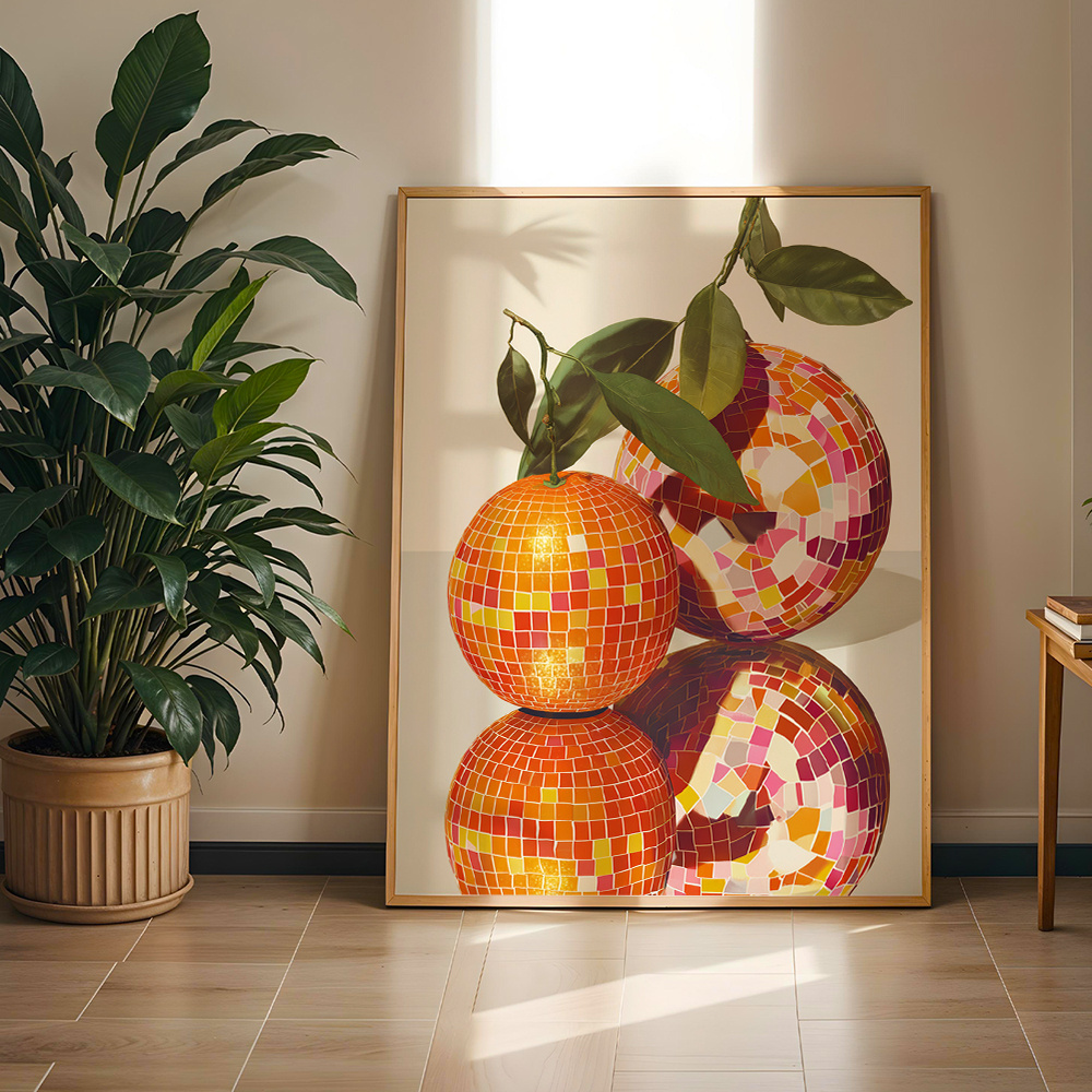 Modern Disco Orange Canvas Wal - đánh giá và giá Home Decor Orange