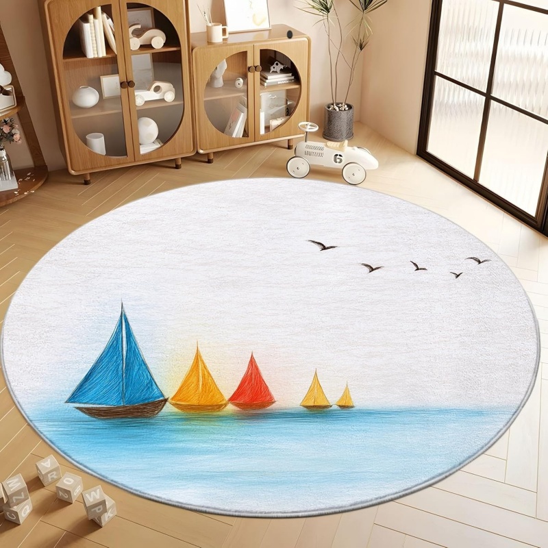 Japanese Wave Round Rug Cherry - đánh giá và giá Home Decor Retailers