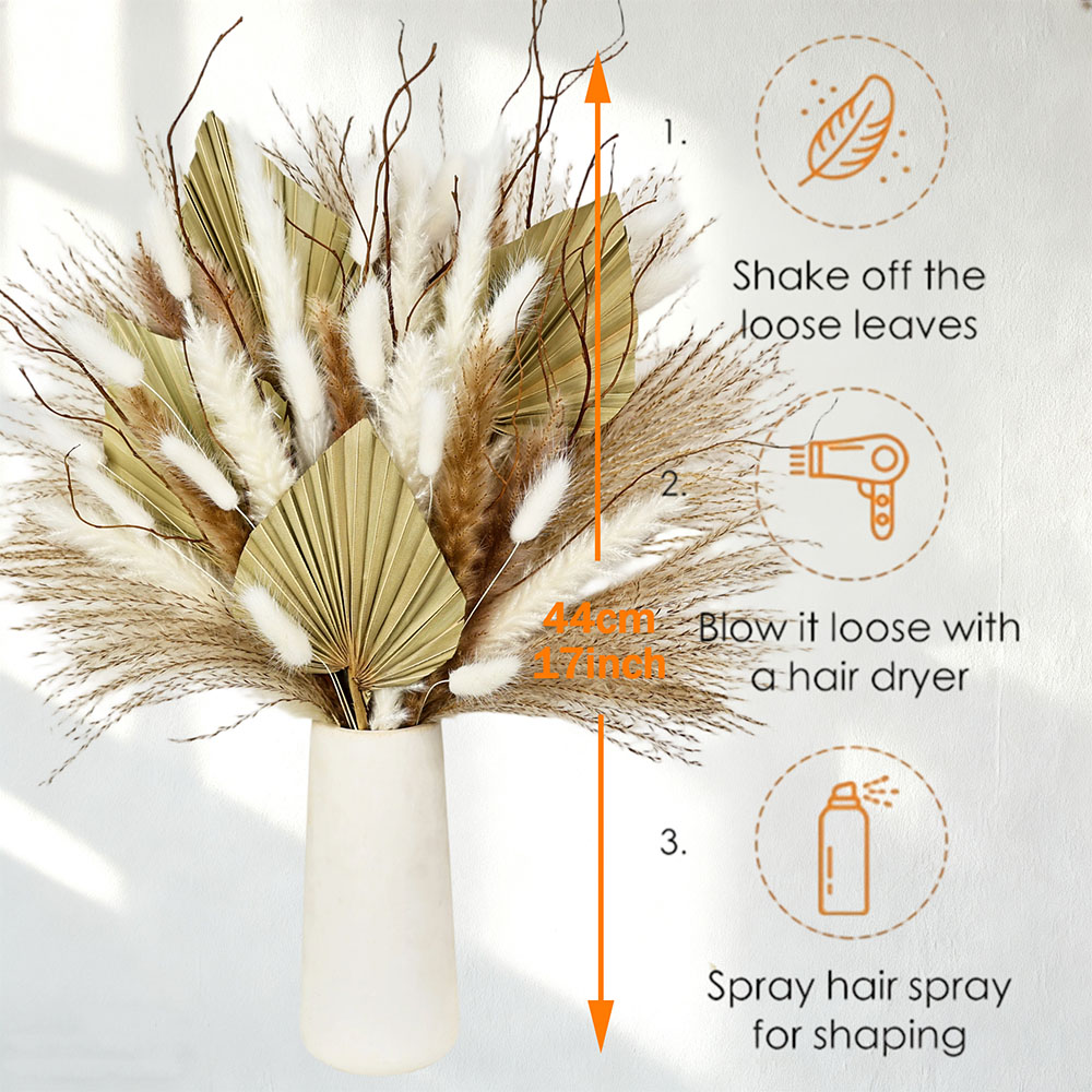 Natural Dried Palm Leaves Bouq - đánh giá và giá Dried Flower Bouquet