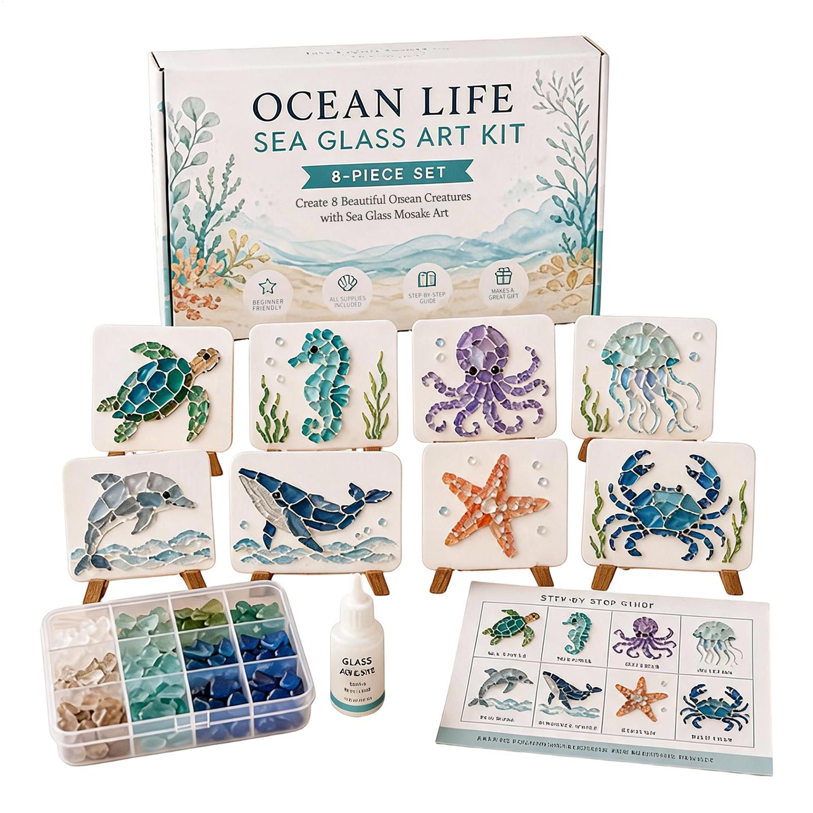 1pc Ocean Life Sea Glass Mosai - đánh giá và giá Home Decor Nautical