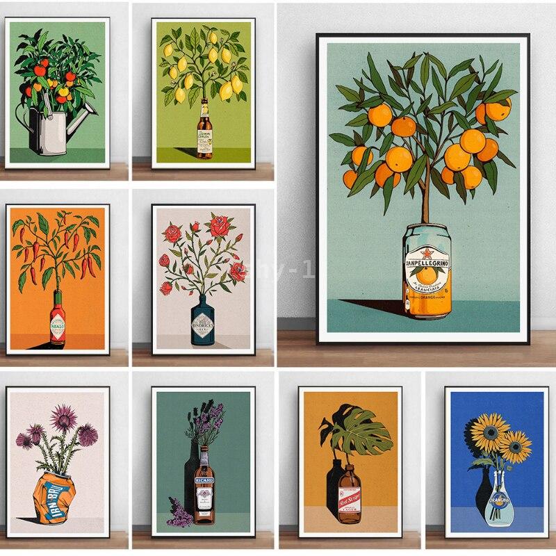 Modern Citrus Wall Art  Lemon  - đánh giá và giá Home Decor Orange