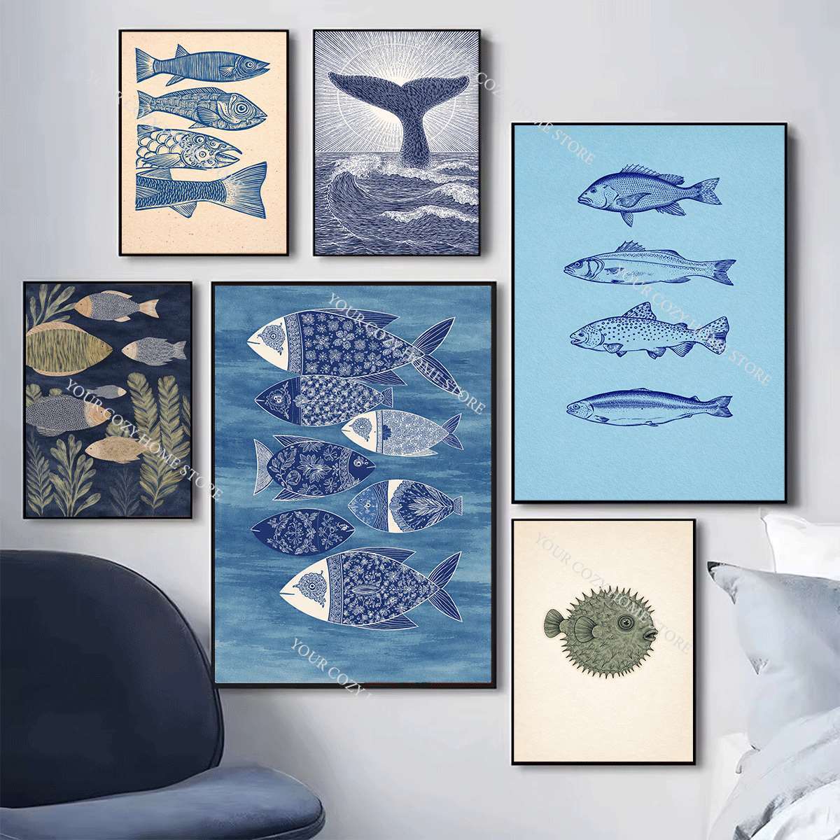 Minimalist Nautical Fish and W - đánh giá và giá Home Decor Nautical